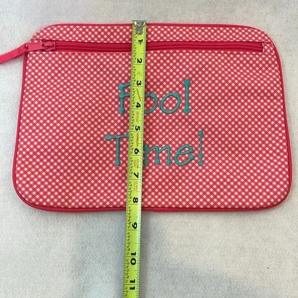 Thirty-One Pocket A Tote Zipper Utility Pouch Insert Coral Gingham Pool … - Picture 11 of 13